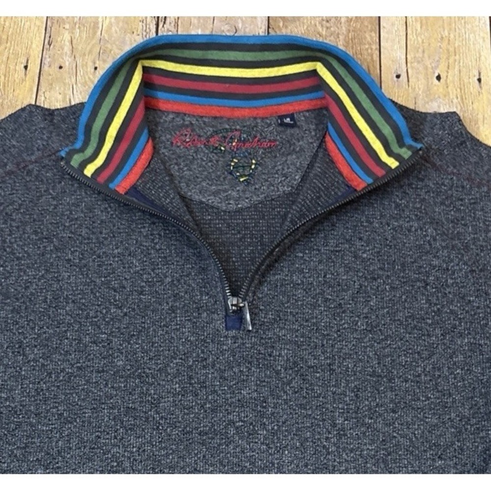 Robert Graham 1/4 Zip Pullover Sweater Mens Large